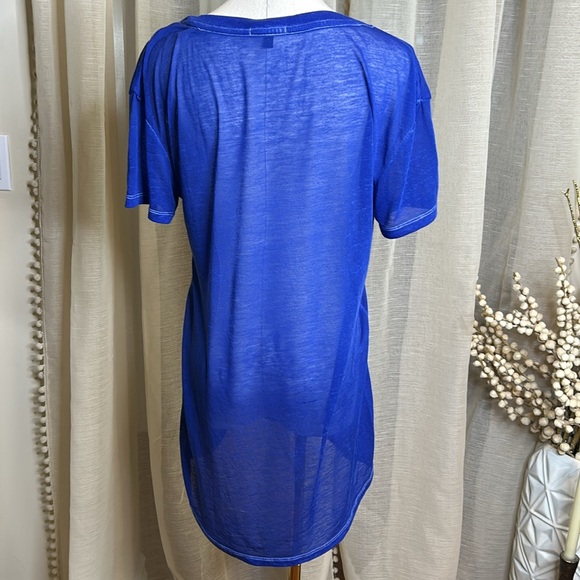 Gap Sheer See through burner Royal Blue Tee Shirt Sz small - Picture 4 of 6